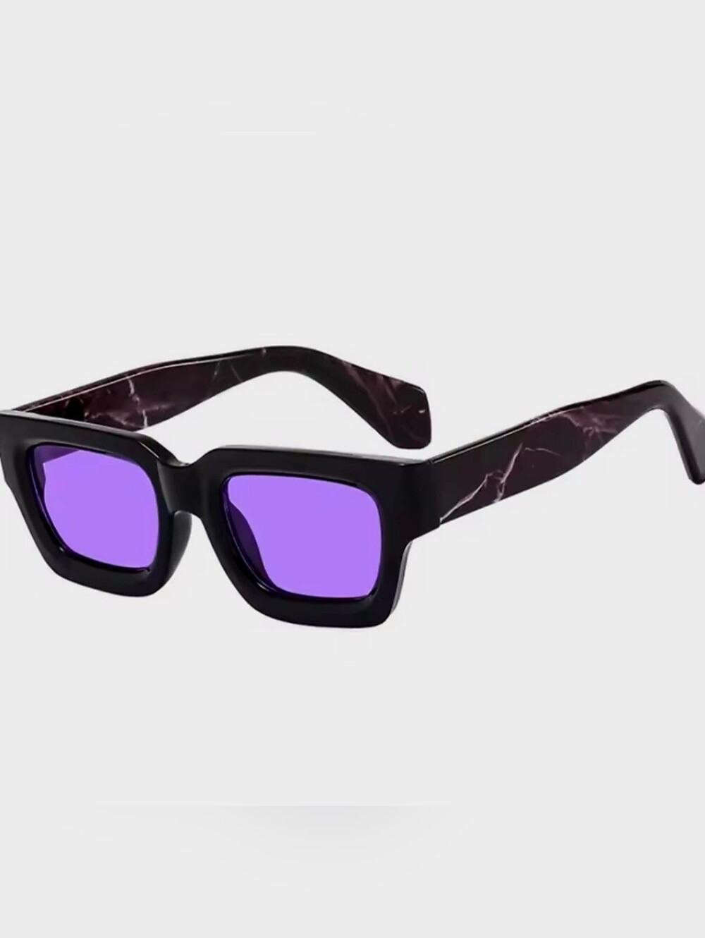 Black Frame Sunglasses with Purple Lenses - Picture 2 of 11